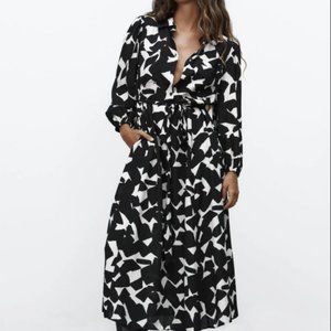 Zara Black and White Dress